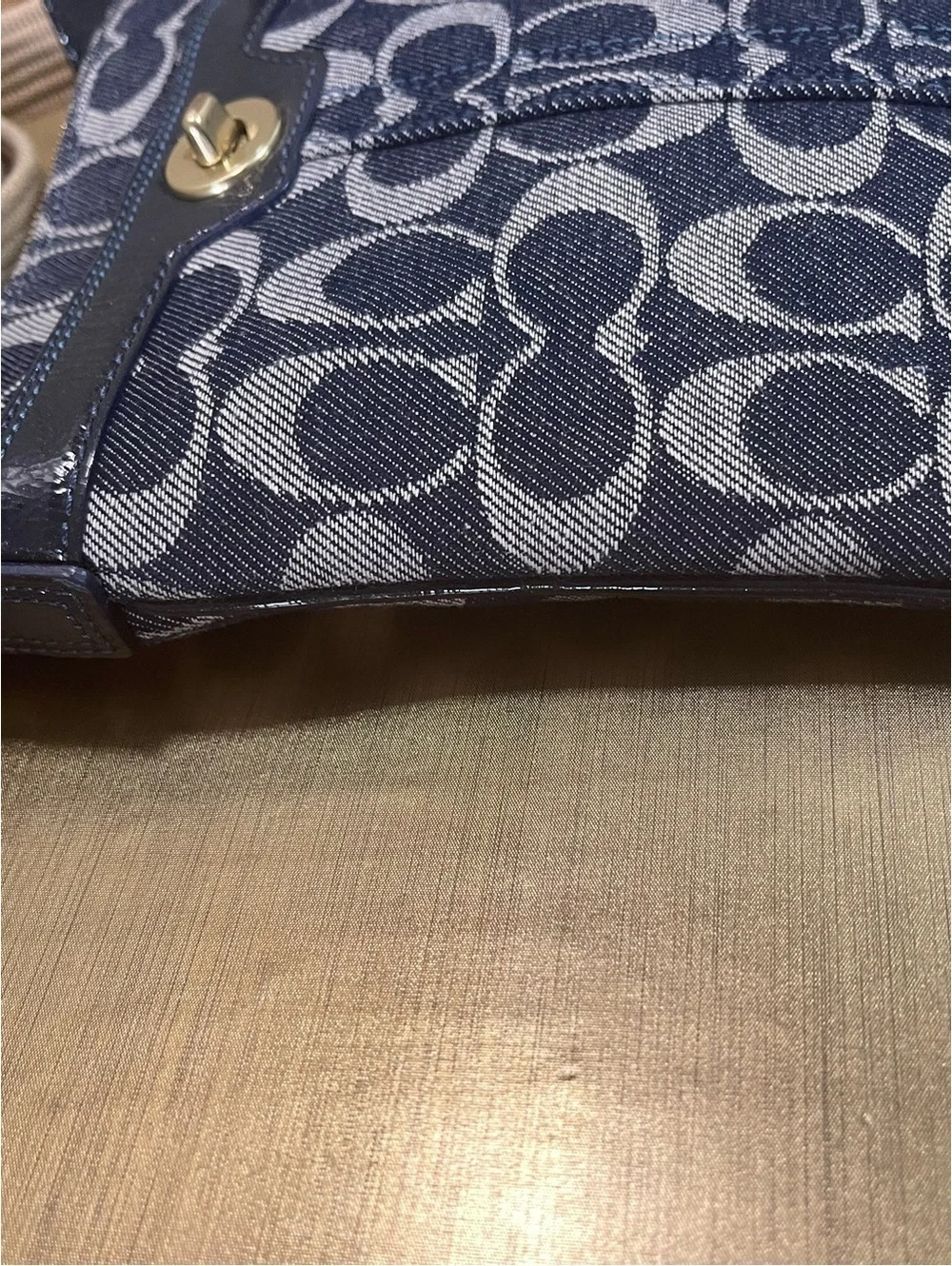 Coach Signature Canvas Crossbody Bag with Turnlock Closure